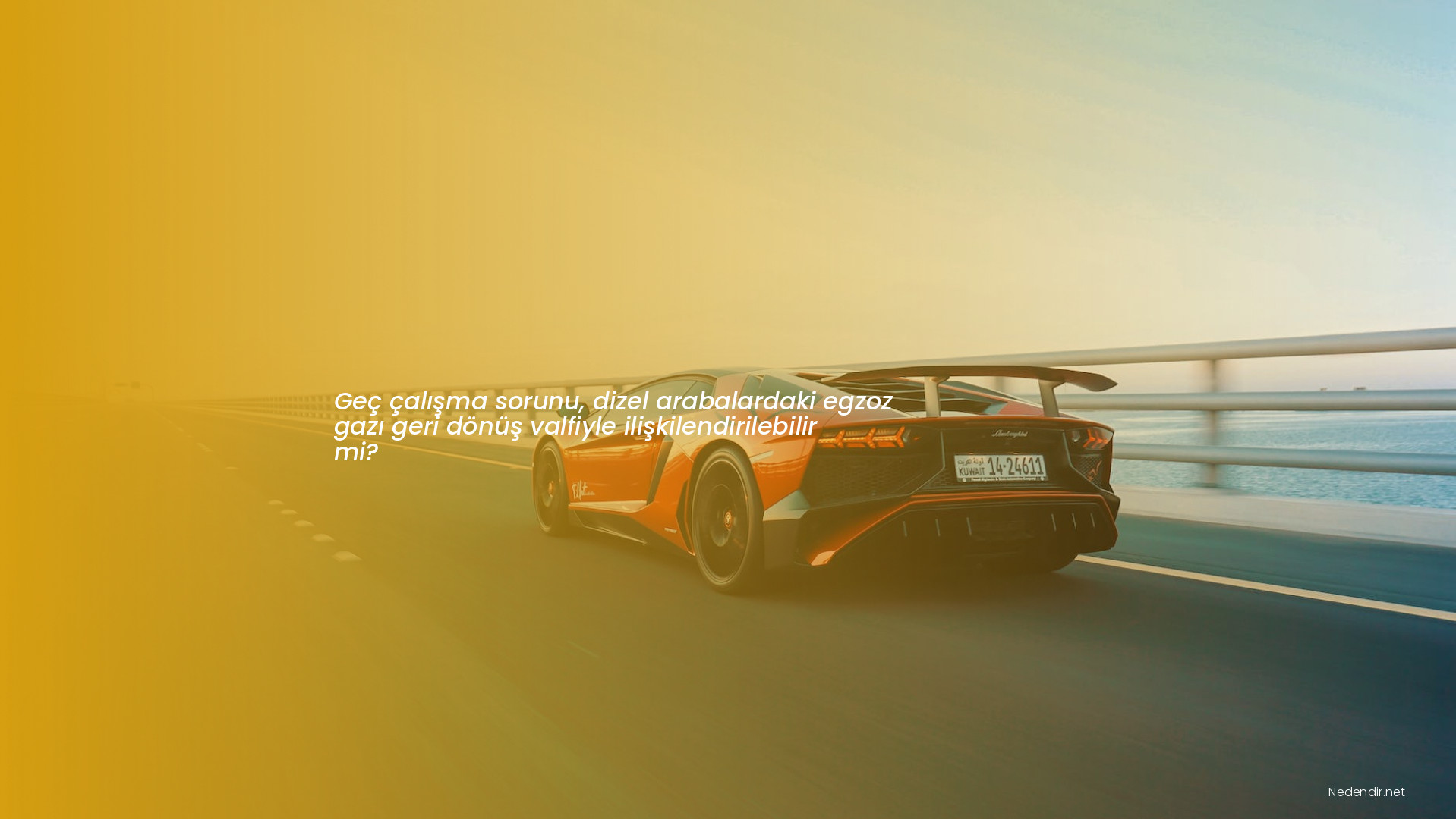Geç çalışma sorunu, dizel arabalardaki egzoz gazı geri dönüş valfiyle ilişkilendirilebilir mi?