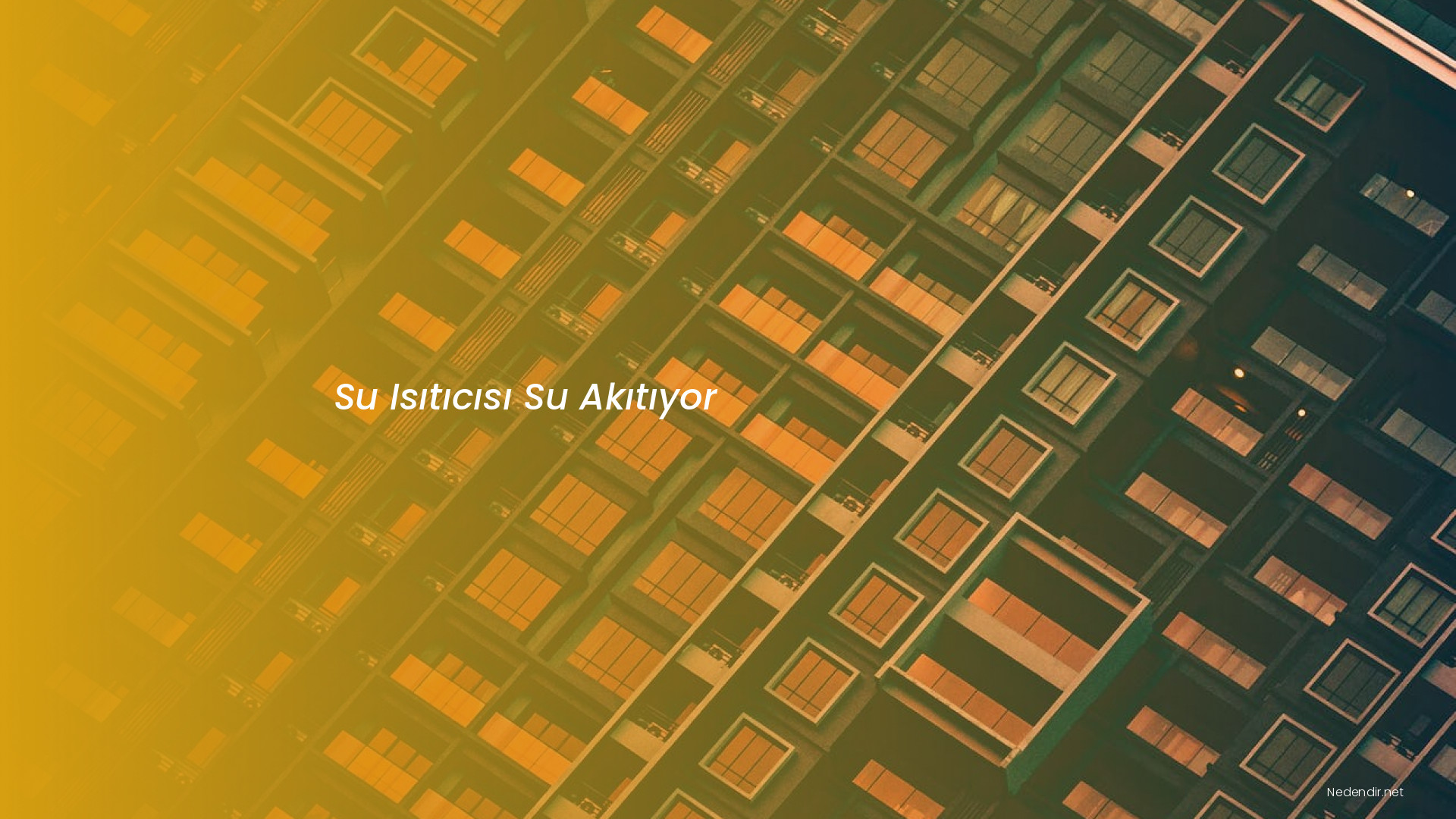 Su Isıtıcısı Su Akıtıyor