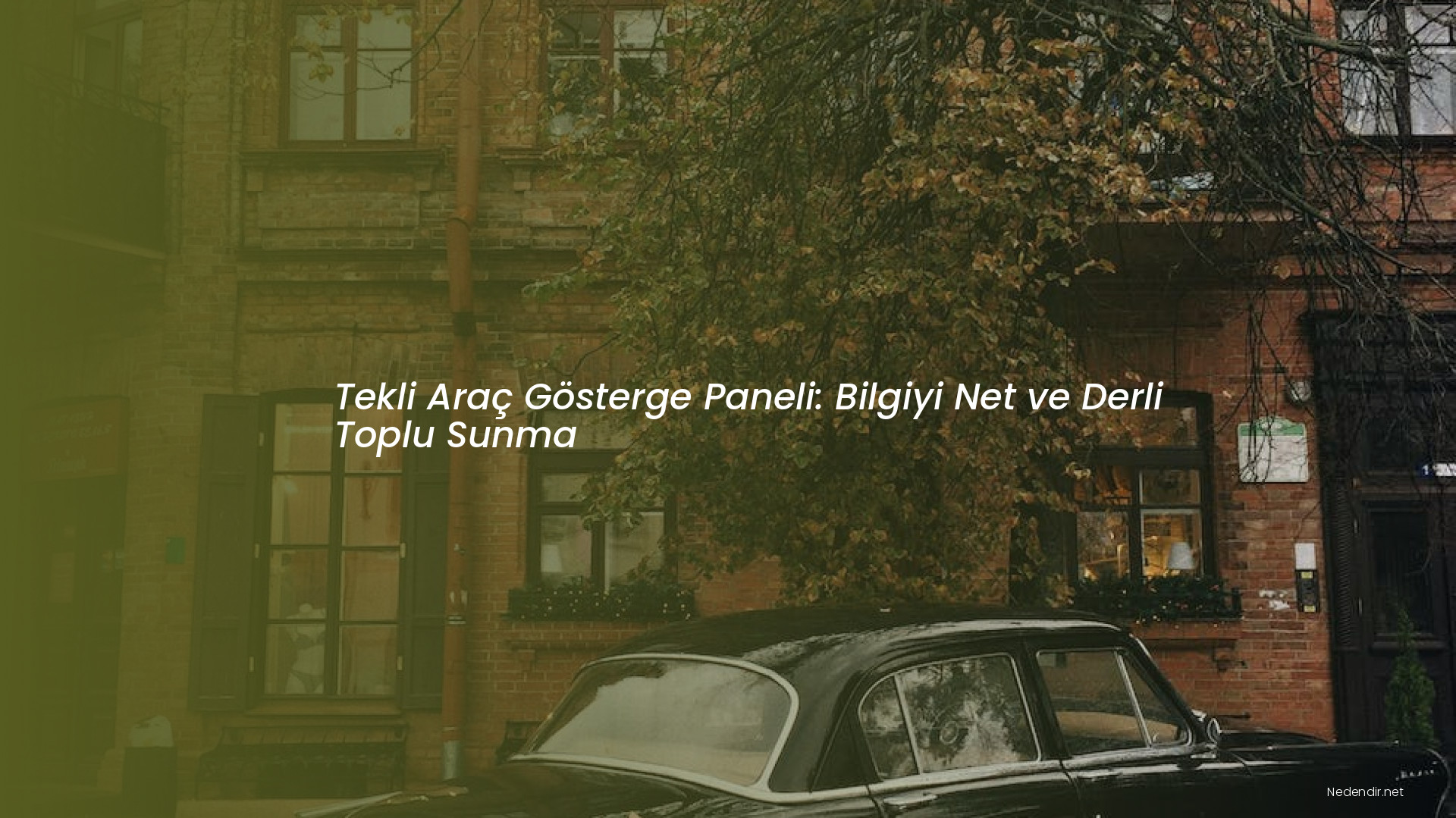 Tekli Araç Gösterge Paneli: Bilgiyi Net ve Derli Toplu Sunma